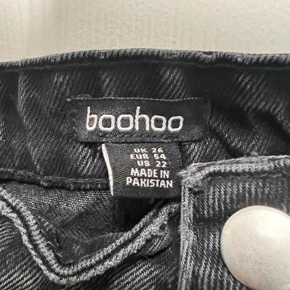 NWT Boohoo Black Maxi Jean Skirt with Slit Size 22 - Picture 5 of 6